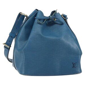 Authentic LOUIS VUITTON Epi Petit Noe Shoulder Bag Blue M44105 LV